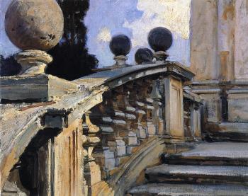 約翰 辛格 薩金特 The Steps of the Church of S. S. Domenico e Siste in Rome